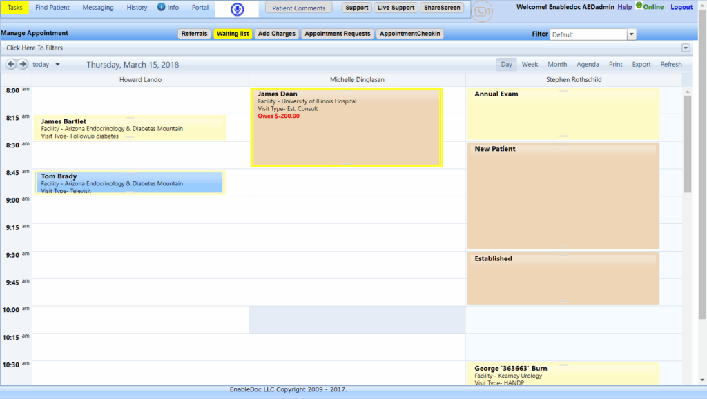 advanced appointments